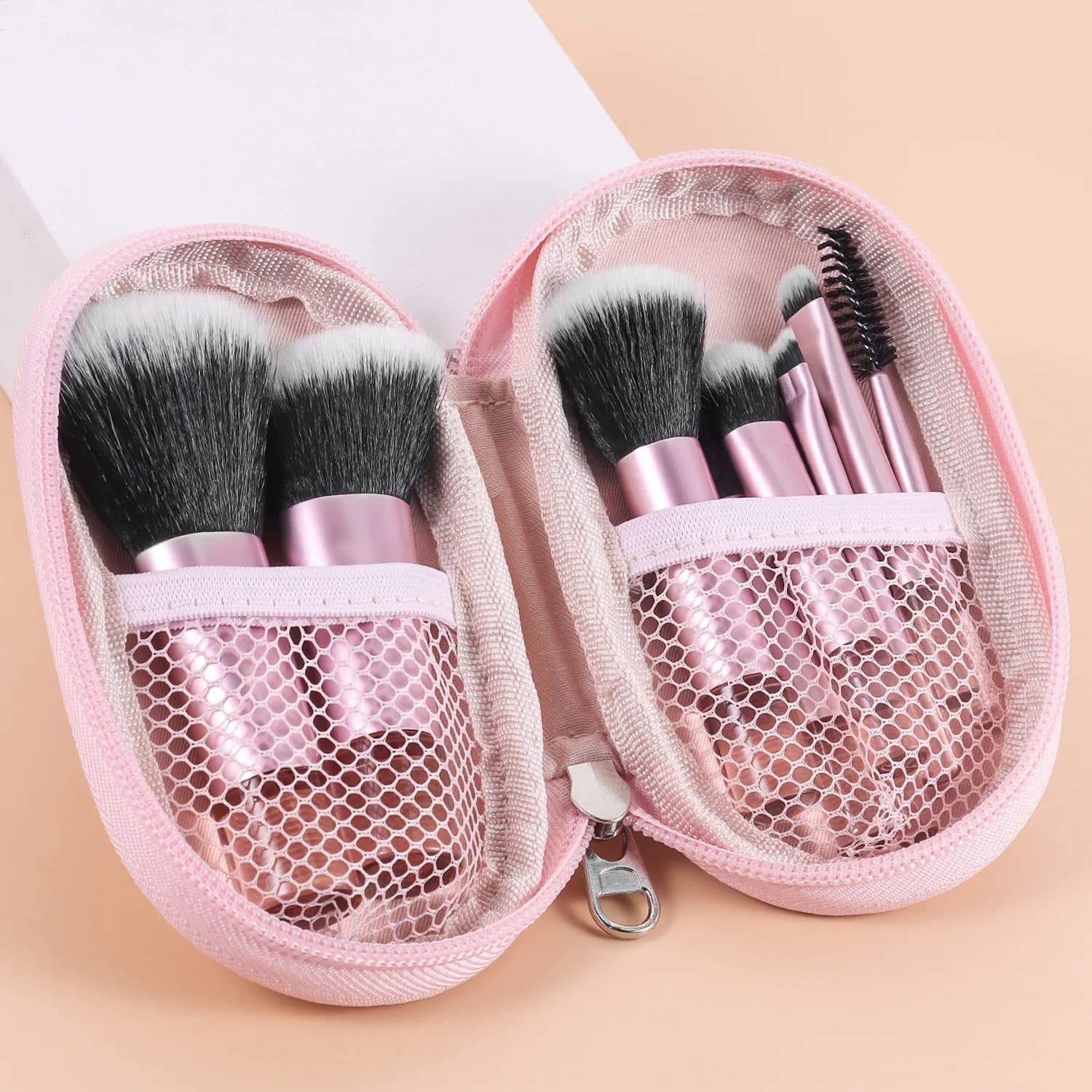 Set di 10 mini pennelli per il trucco, per cipria, ombretto, fondotinta, fard, strumenti per il trucco, pennelli per il trucco da casa o in viaggio