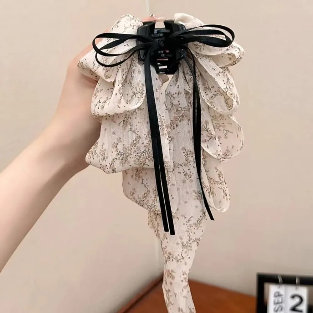 1 Pezzo Nuovo Fermaglio per Capelli Volumizzante in Chiffon, Elegante e alla Moda, Accessorio per Capelli a Coda di Cavallo