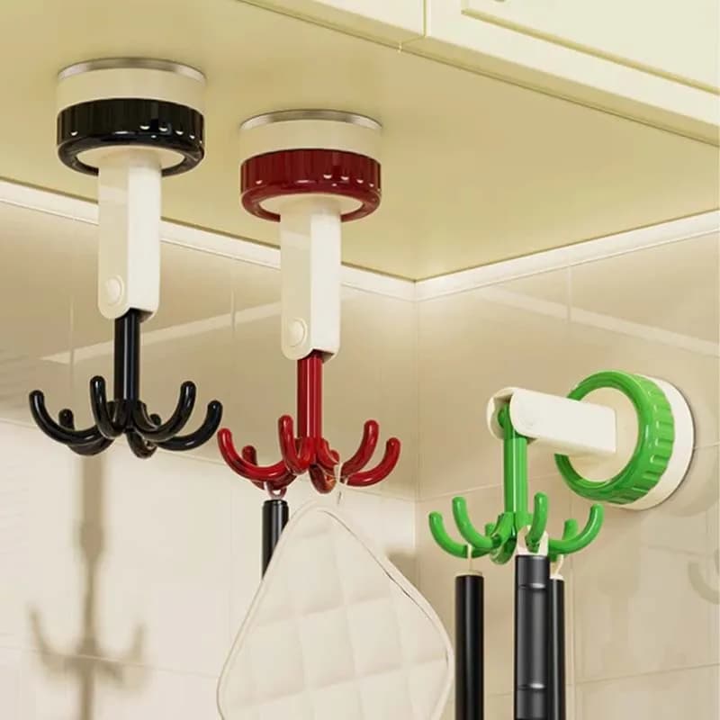 Gancio girevole per appendere a parete con ventosa Gancio multiuso per vuoto a 6 artigli Gancio riutilizzabile per bagno da cucina senza traccia