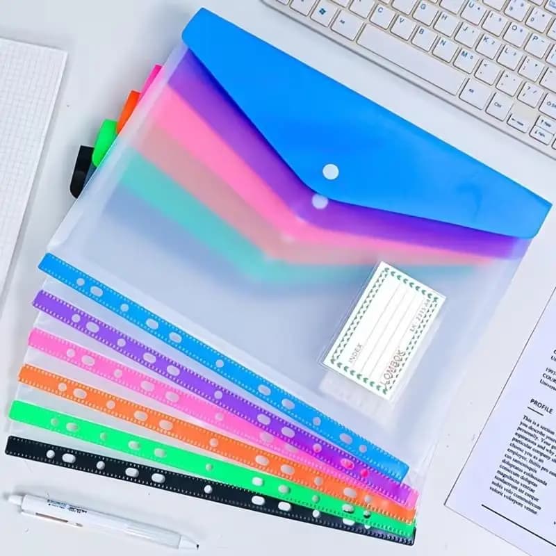 Plastic Envelopes With Velcro Closure Durable Document Bags For Office School Supplies