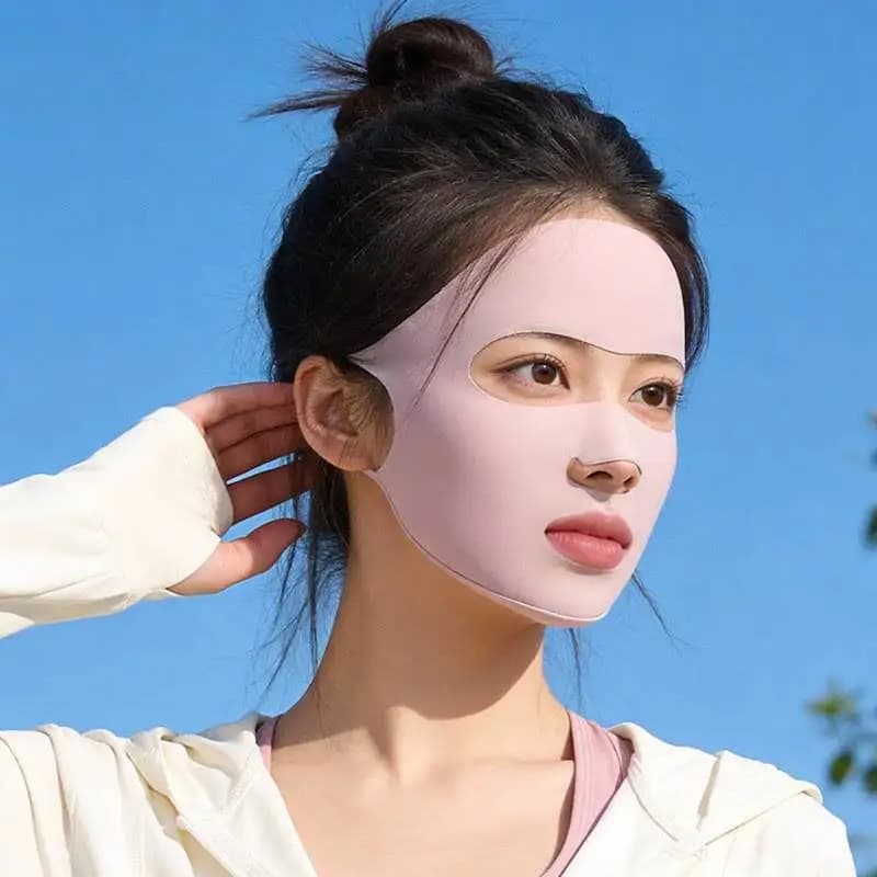 Women's Integral Mask for Running and Cycling, UV Protection, Breathable, Naked Cover, Summer Solar Protection, Swimming and Bikini Headset