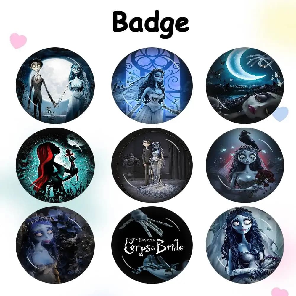 C-Corpse Bride Cartoon Anime Brooches Cute Cartoon Badge Jacket Jeans Lapel Pin Gift Accessorie