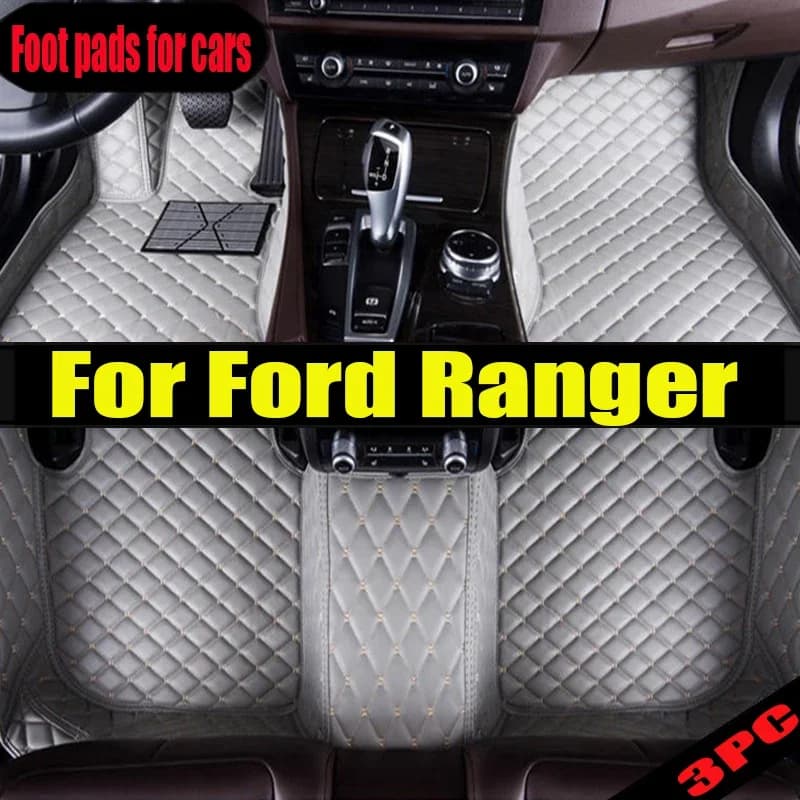 Tappetini auto in pelle originale per Ford Ranger 2020 2019 2018 2017 2016 2015 2014 2013 2012 Tappeti Tappeti Pad Parti interne A