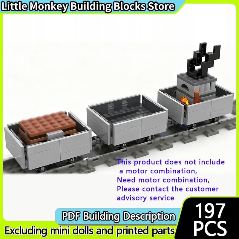 City Car Model MOC Building Bricks Railway Minecart With Hopper Modular Technology Children Holiday Gifts Assemble Toys Suit