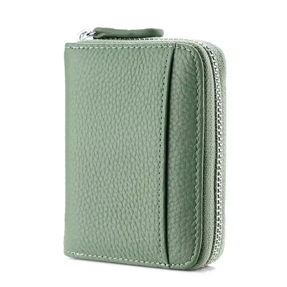 Porta carte in pelle di mucca con strato superiore Portafoglio antifurto con protezione RFID in vera pelle Tecnologia antifurto Portafoglio corto Donna Uomo