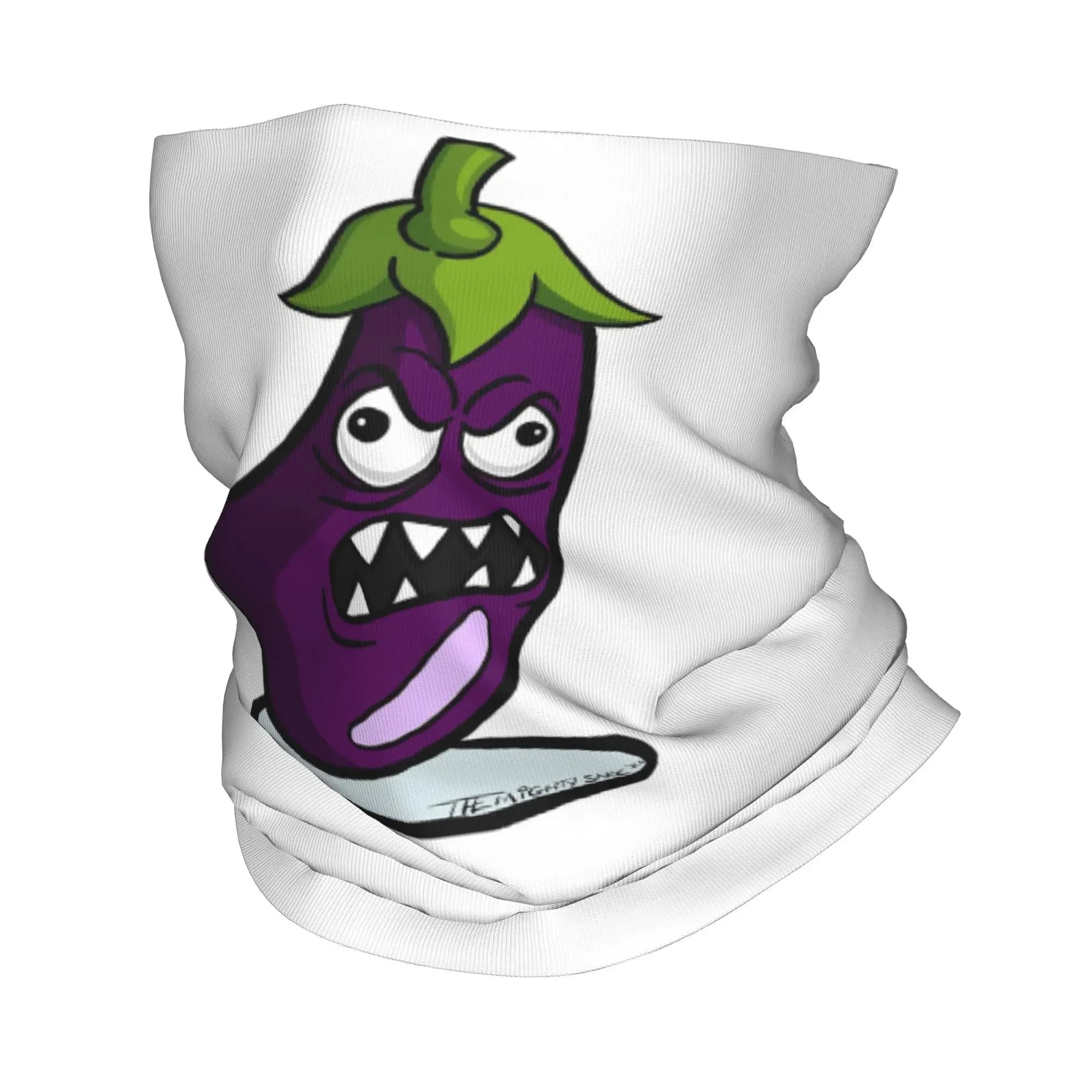 Eggplant Vegetables Bandana Neck Gaiter Printed Mask Scarf Warm Face Mask Hiking Fishing Unisex Adult Breathable
