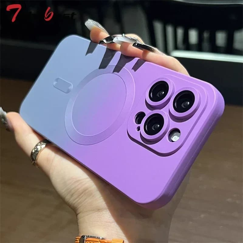 ColorFul Gradient For Magsafe Wireless Charging Case For iPhone 17 16 15 14 13 12 11 Pro Max Plus Soft Silicone Magnetic Cover