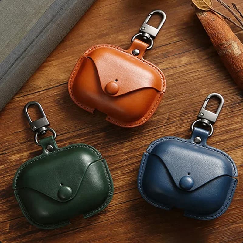 For Airpods Pro 2 Leather Case Business Headphone Case Shell Headphone Case for Apple Air Pod 3 Pro 2nd Generation 2024