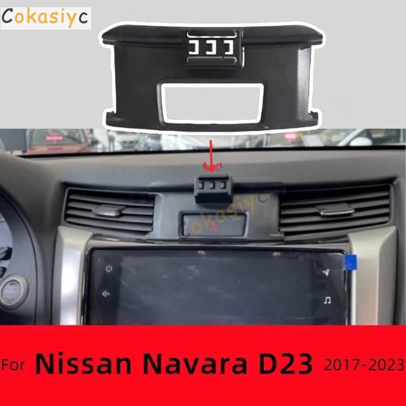 Supporto per Telefono Auto con Ricarica Wireless per Nissan Navara D23 NP300 2017-2023, Base Fissa Speciale Robusta, Accessori Auto