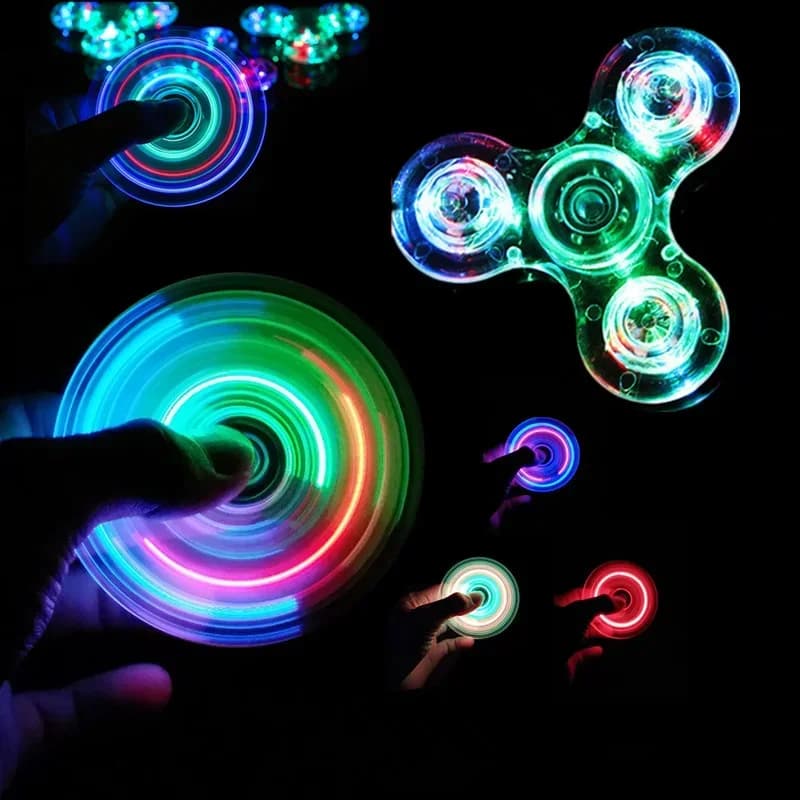Fidget Spinner Antistress Luminous with LED, Toy Rope-Gior-Dance Lighting, EDC