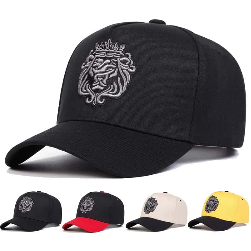 Berretti da baseball con ricamo leone corona unisex Cappelli casual regolabili per esterni primaverili e autunnali Cappello per protezione solare