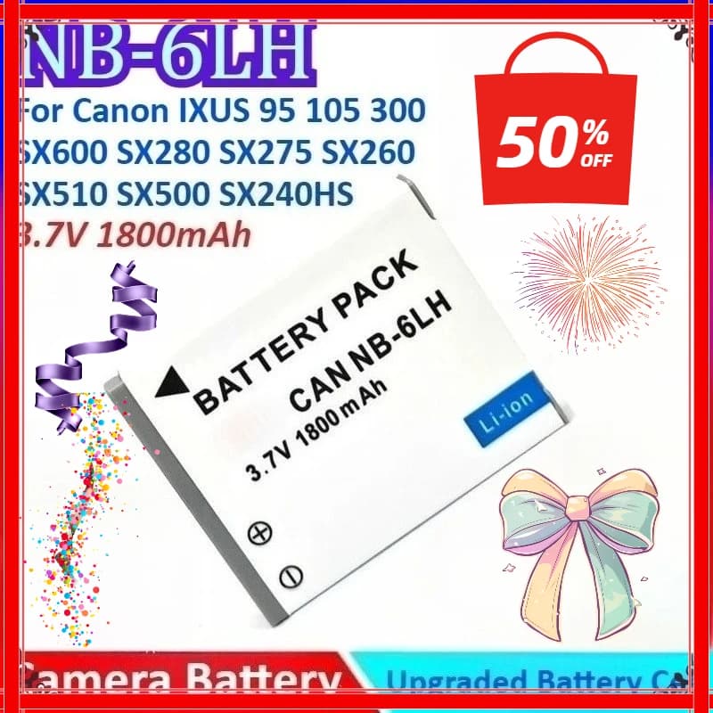 Brand New 1800mAh 3.7V NB-6LH Batteria Della Fotocamera + Caricabatterie per Canon IXUS 95 105 300 310 SX600 SX280 SX275 SX260 SX510 SX500 SX240HS