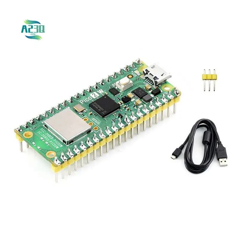 A23Q-For Raspberry Pi Pico 2 W RP2350 Microcontroller Development Card Support Bluetooth WIFI chip, welded header