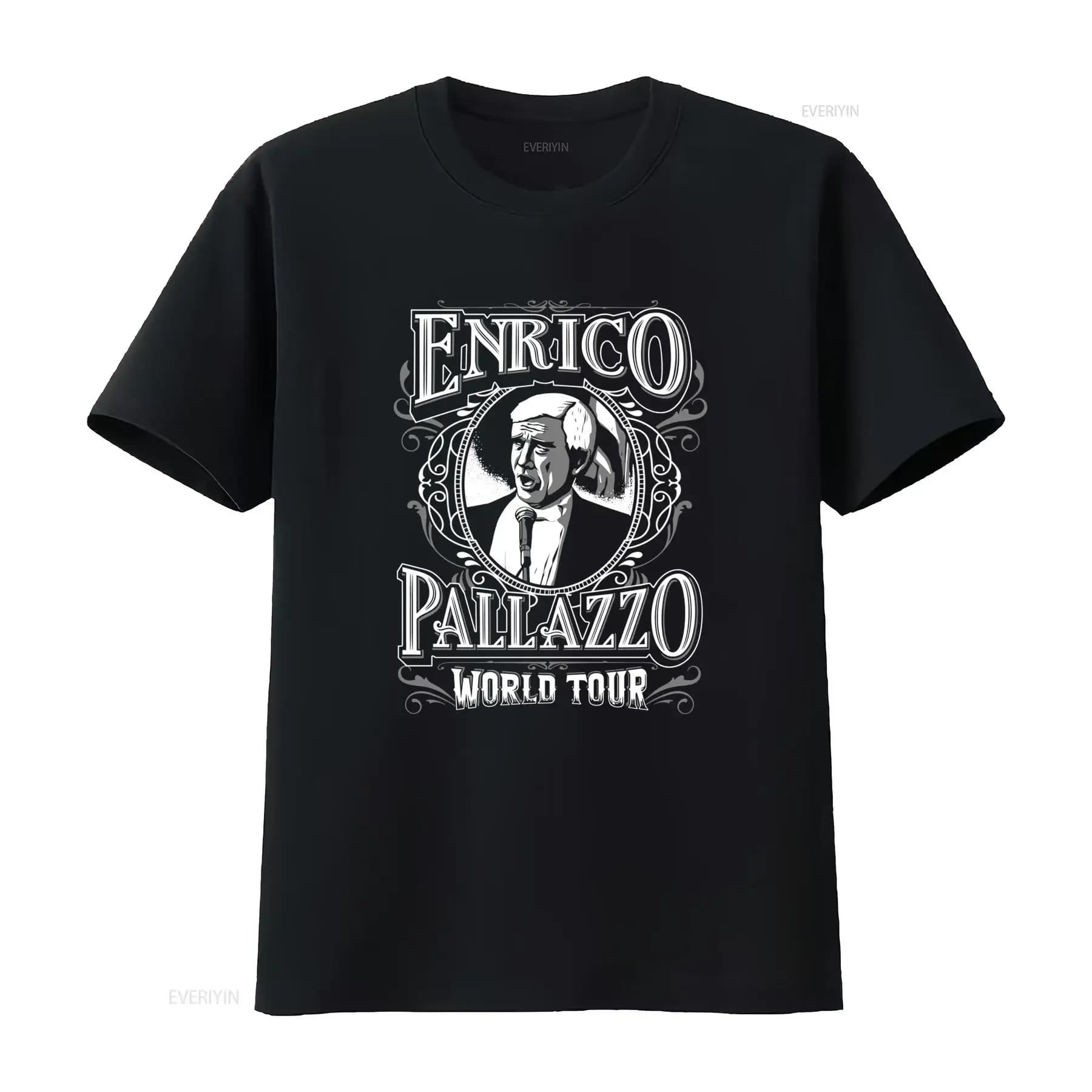 Maglietta Hey It's Enrico Pallazzo World Tour per uomo e donna, vintage, lavata, versatile, traspirante, abbigliamento streetwear di design