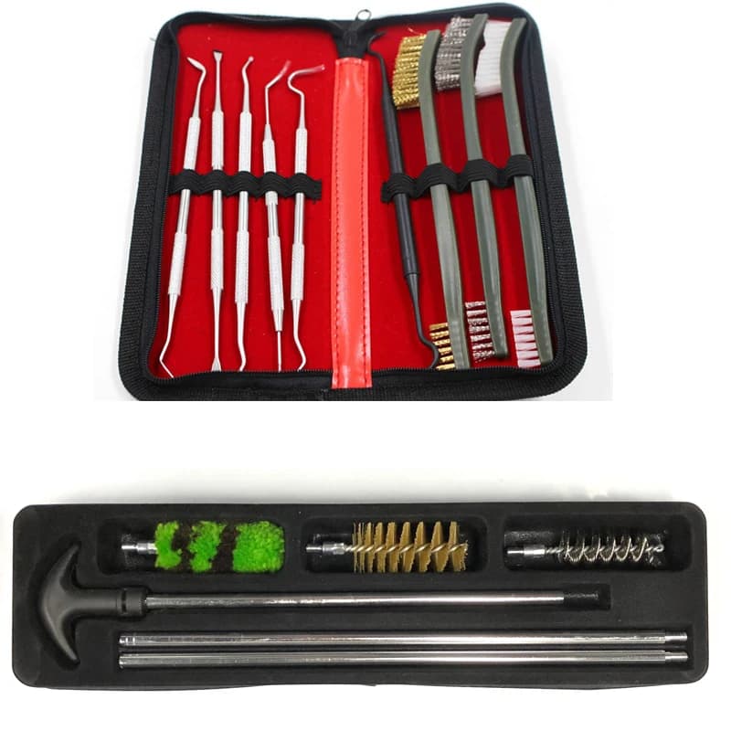 Set di Kit per la pulizia della pistola universale Set di strumenti per la pulizia della caccia con pistola tattica per fucile a pistola 12 GA