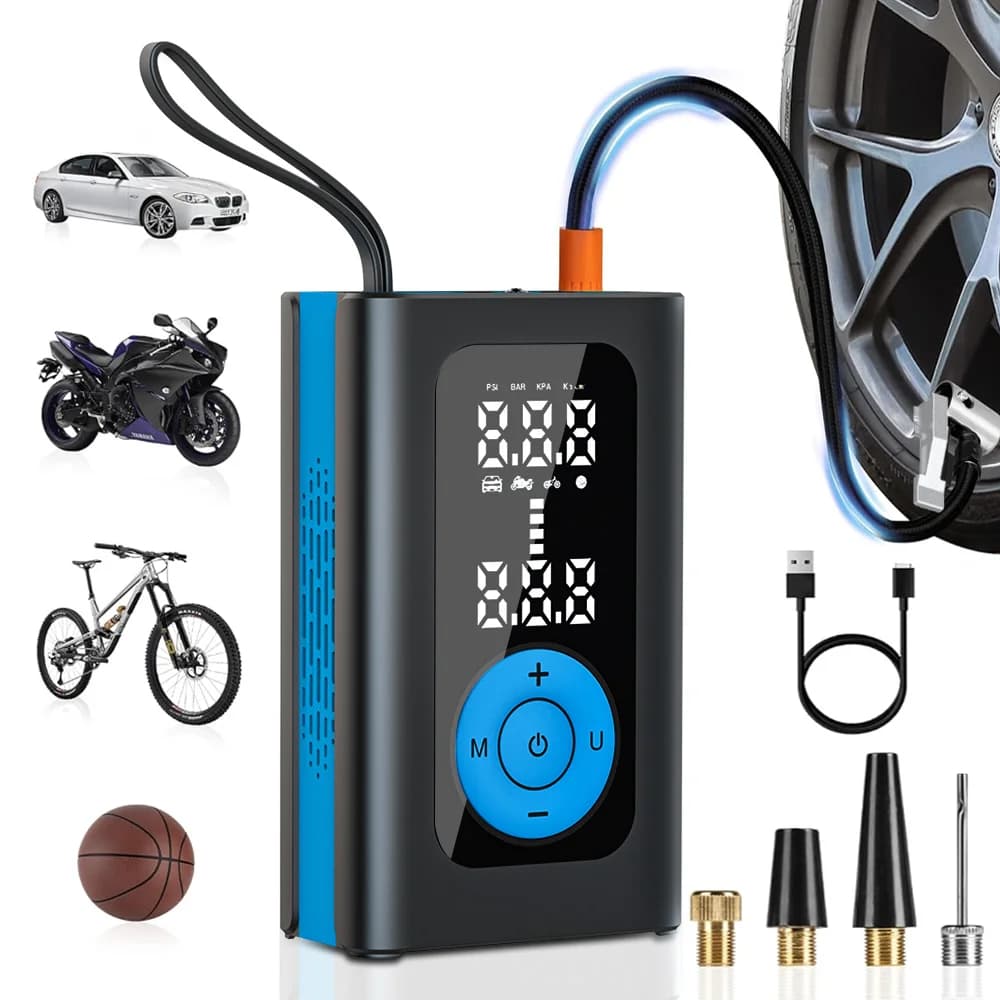 2024 Nuovo compressore d'aria portatile Mini gonfiatore per pneumatici Pneumatici per auto Bicicletta Moto Veicolo elettrico Pompa per vuoto