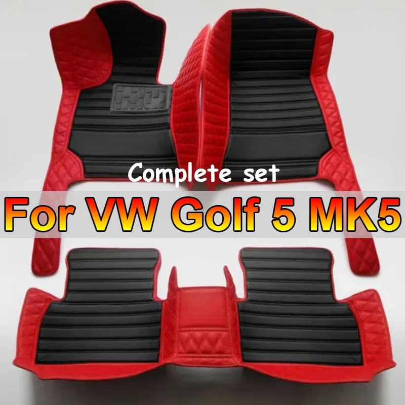 Customized Leather Car Car Mats for VW Volkswagen Golf 5 MK5 2004 2005 2006 2007 Foot Mats Accessories