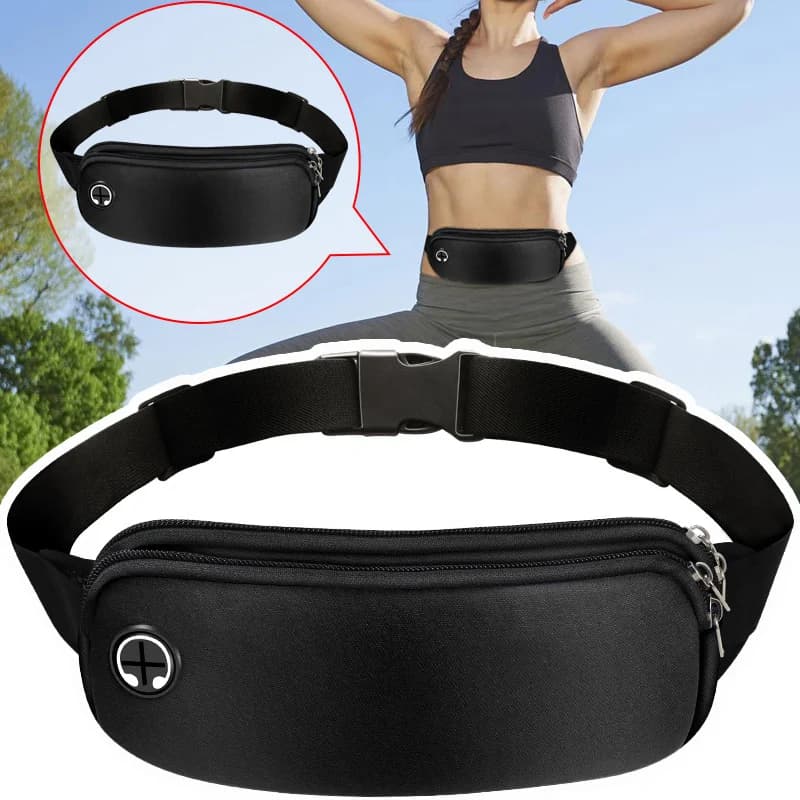 Outdoor Running Waist Bag for Phone Multifunctional Cycling Rain Bag Light Reflective Strip Invisible Sports Waist Bag