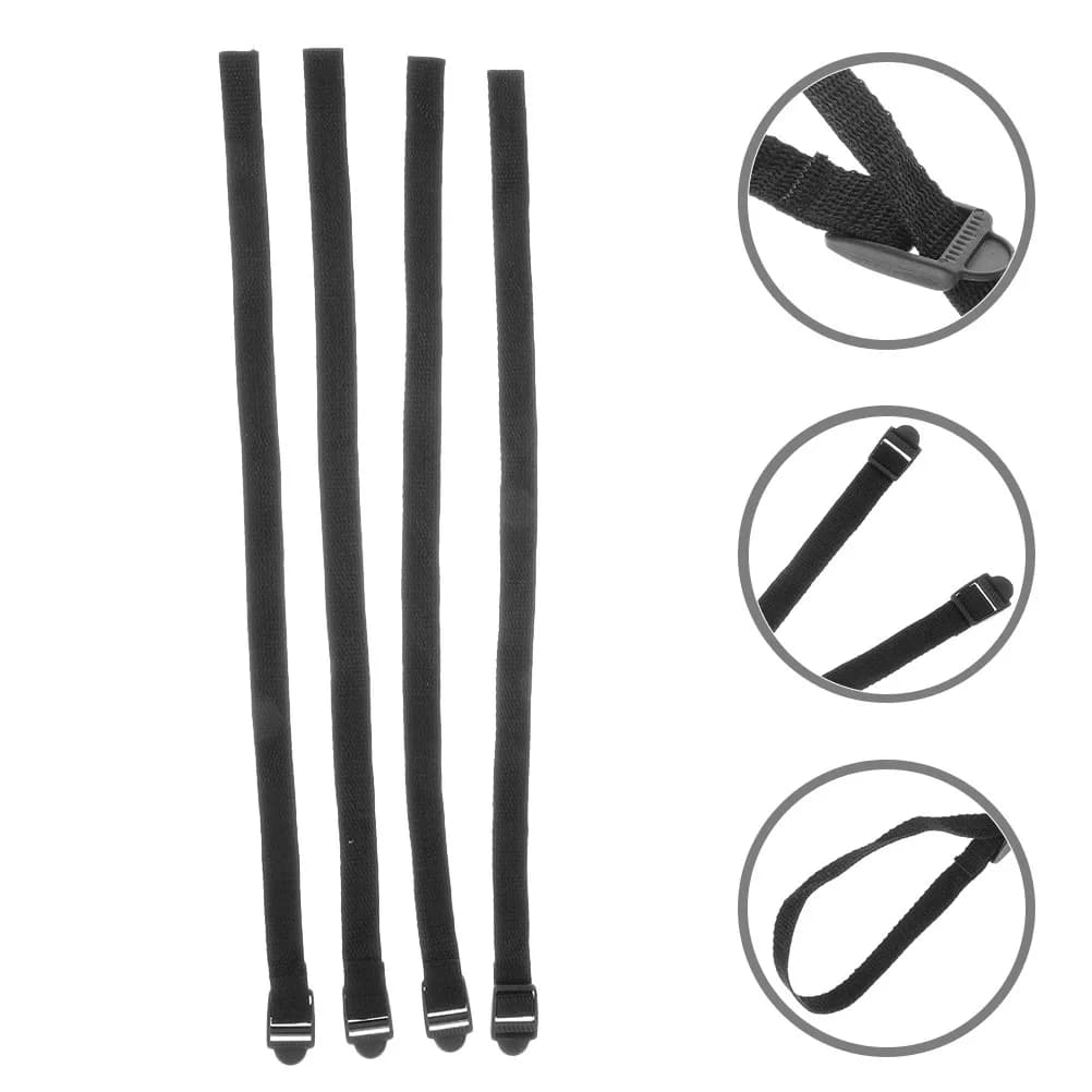 4 Pieces Adjustable Nylon Powder Belts for Ski Sticks, Trekking Stick Spare Parts, Stroller Sticks, Ski Boots, Snowboard