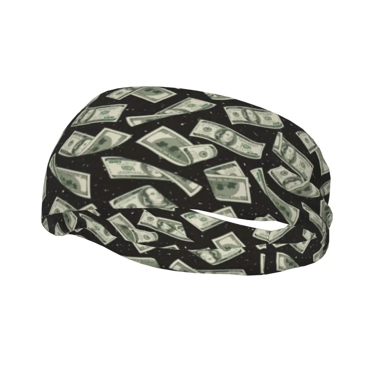 Fascia per Capelli Sportiva con Motivo Banconote da Cento Dollari Americani, Fascia Assorbente per Fitness, Ciclismo e Jogging