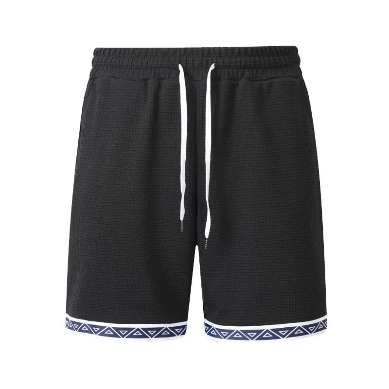 Men's summer casual shorts in solid color with breathable quick drying honeycomb design, ideal for cycling, hiking, sports and beach.