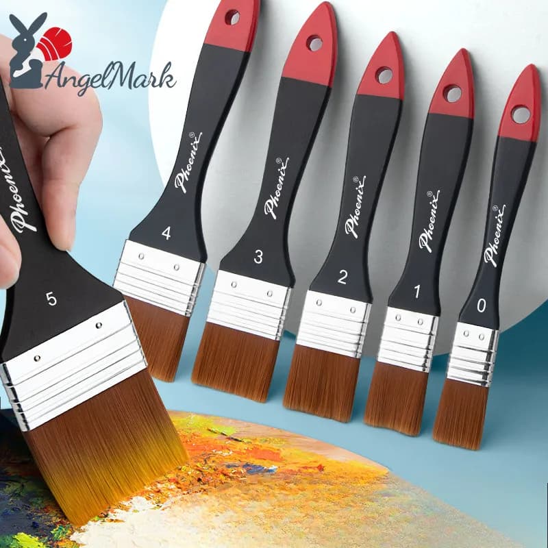 Phoenix Nylon Oil Painting Artboard Brush Short Handle Multiple size options Professional Quality Painting DIY drawing pen