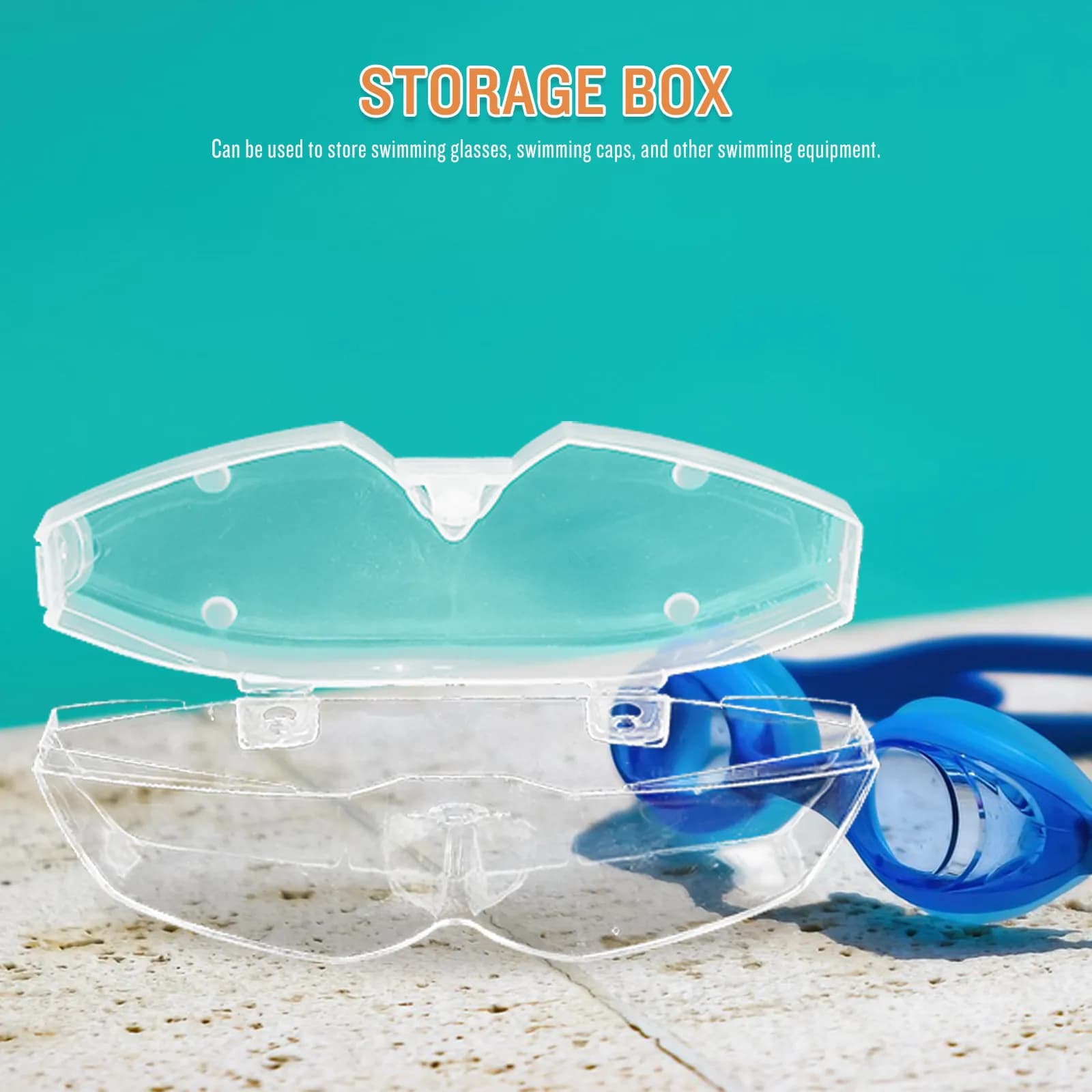 Swimming Goggle Case Clear Plastic Storage Box Compact Portable Carrying Case Protective Swim Goggle Holder Storage Boxes