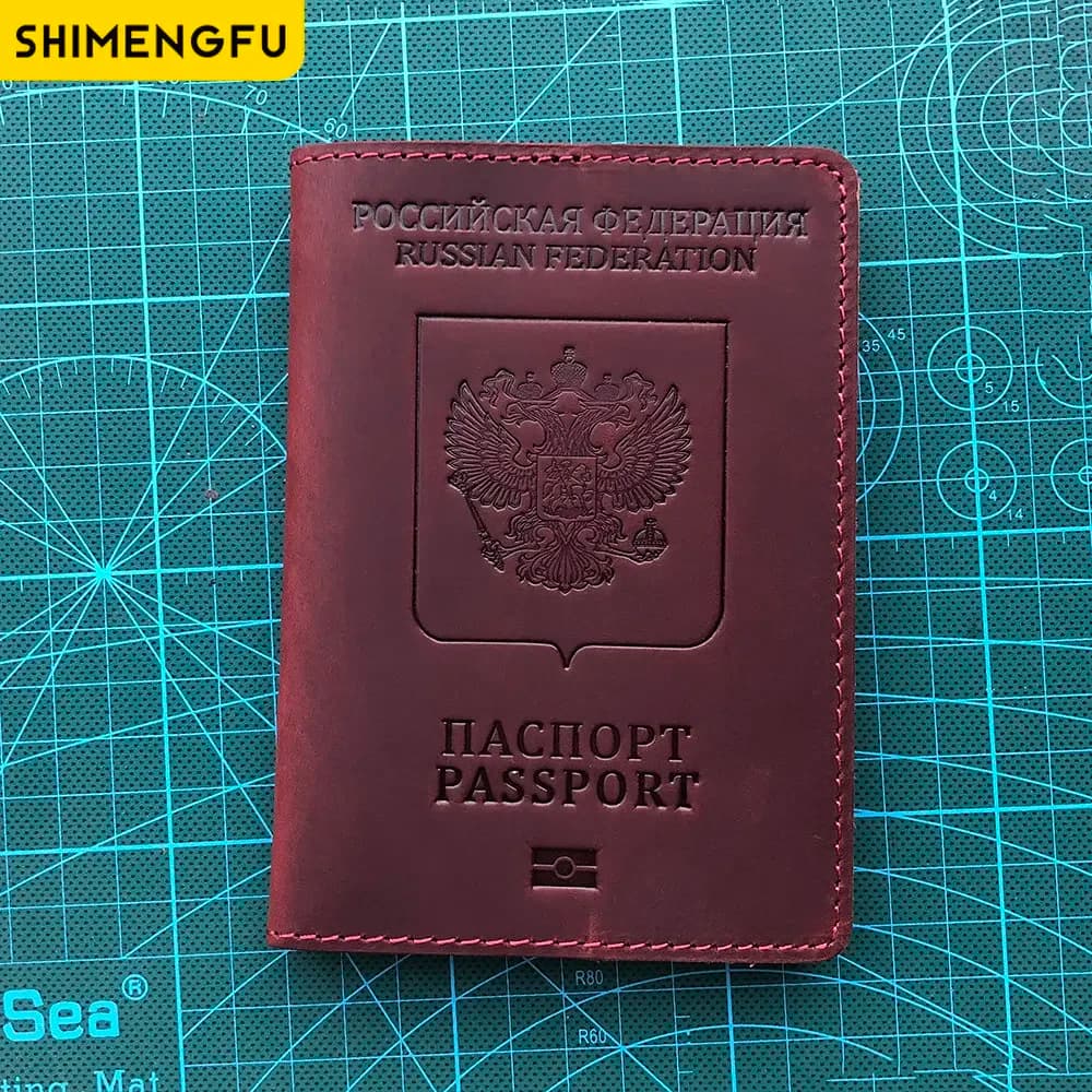 RFID antifurto in vera pelle Russia porta passaporto custodia in pelle pieno fiore passaporto regalo per portafoglio passaporto da viaggio