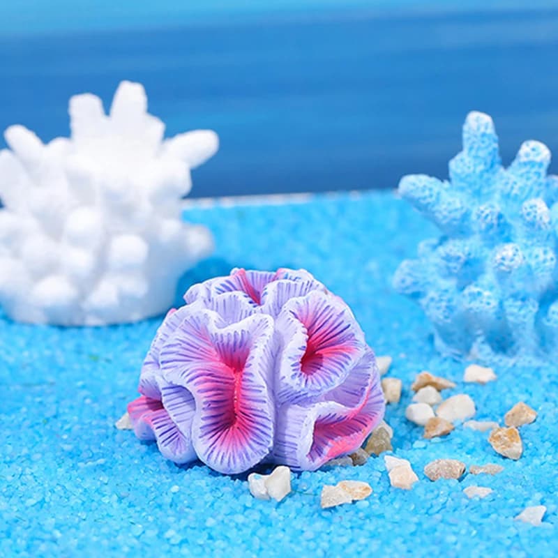 {H} Mini Resin Simulated Coral Seaweed Aquarium Decoration Craft Miniature Figure Ornament For Fairy Garden Micro Landscape