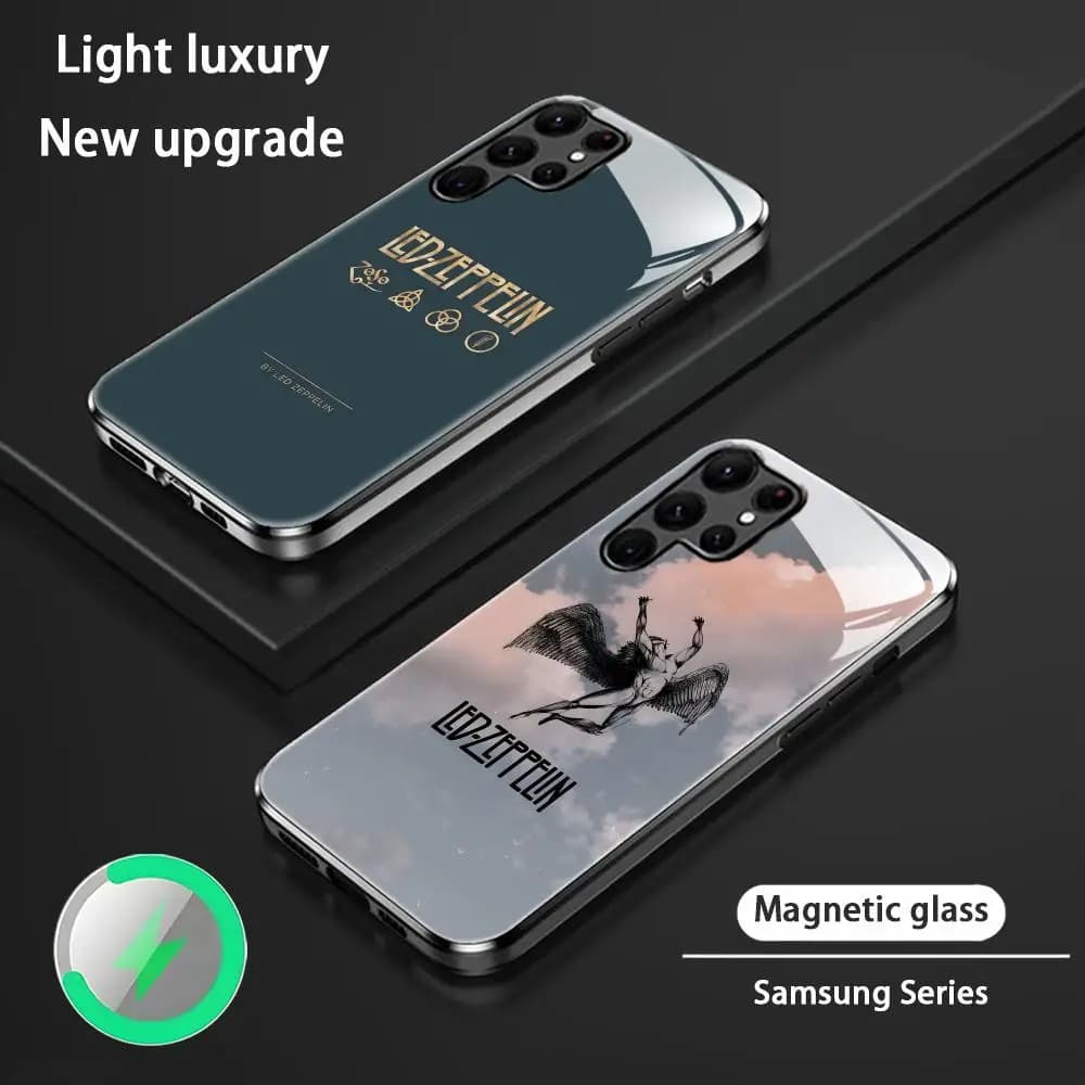 Brand Phone Case For Samsung S26 S25 S24 S23 S22 S21 S20 Plus Ultra L-Led Z-ZeppelinEs-S Glass Magnetic Case