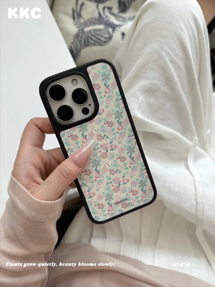Custodia per telefono anti-caduta in stile corte francese con finitura satinata, bordo in resina epossidica INS Korea, per iPhone XR/11/12/13/14/15/16/17 ProMax