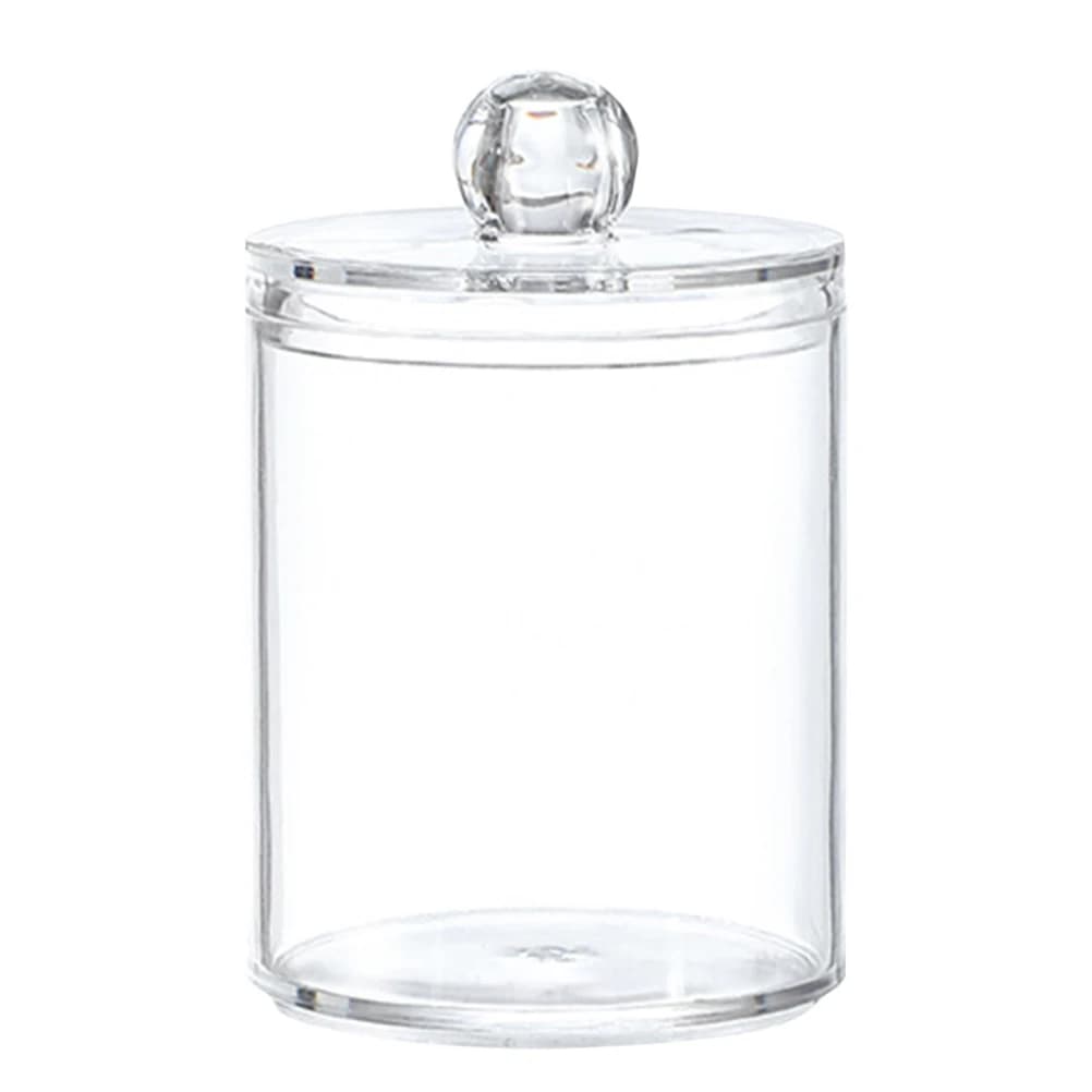 Transparent Dispenser for Cotton Bolts Storage Jar for Cotton Bumpers Plastic Storage Jar with Lid Boticary Jar Storage Organizer for Cotton Bumpers
