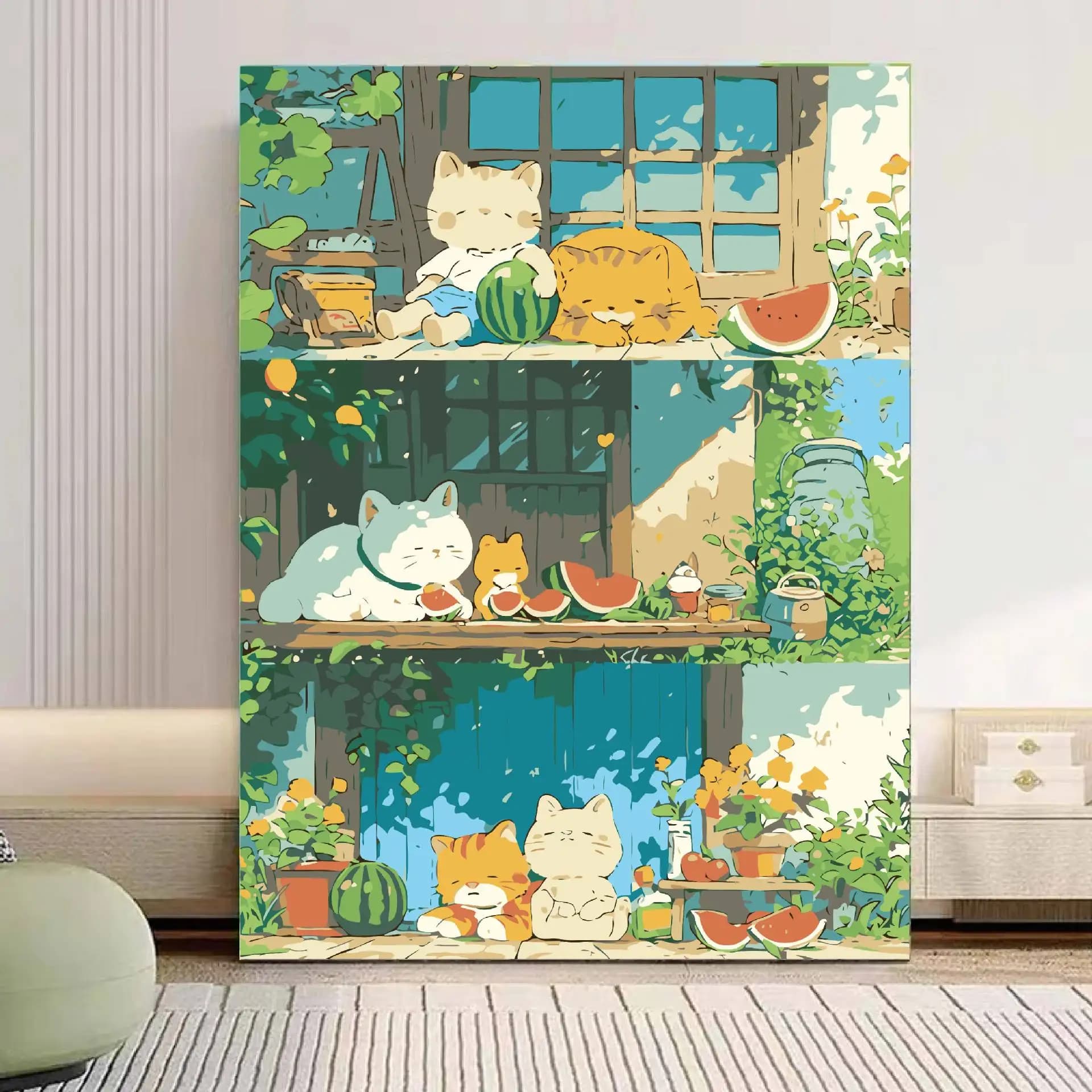 Acrylic Paint By Numbers Summer Time Painting By Numbers on Canvas Coloring By Number for Adults Paint Digital Art
