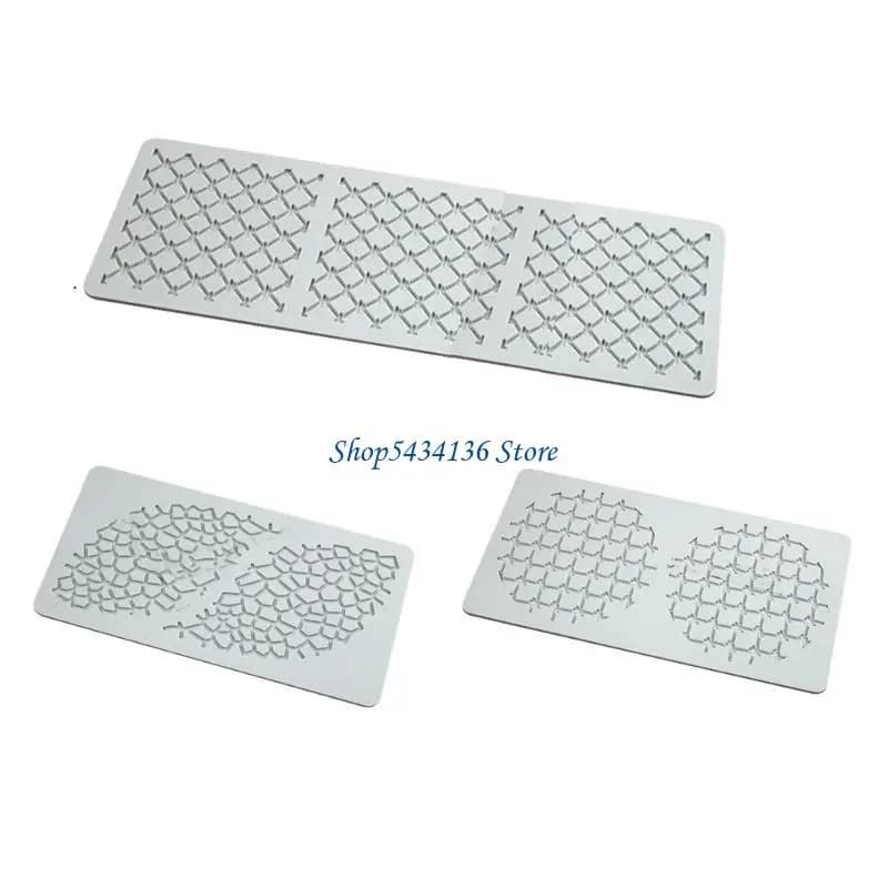 H7ED Tappetini per fondente Stampi per pasticceria Stampo per rete da pesca cavo Tappetino in pizzo Stampo in silicone per per