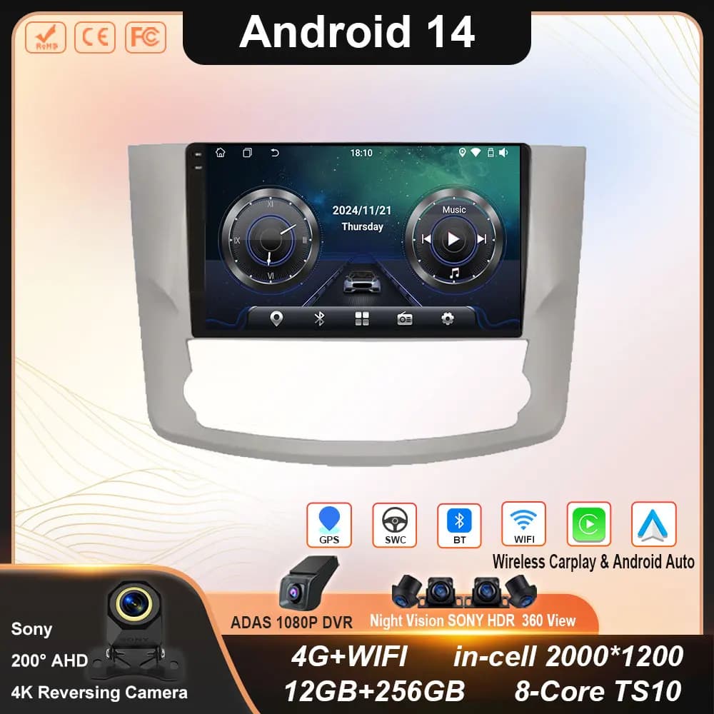 Android 14 car radio For TOYOTA AVALON 2011 2012 stereo GPS Navigation video Multimedia Player tape recorder carplay No 2din din