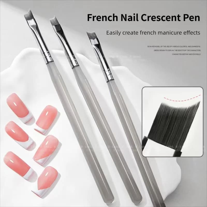 1/2PCS Professional French Nail Art Brushes Set Half Moon Shape Nail Brush UV Gel Acrylic Painting DIY Manicure Tool