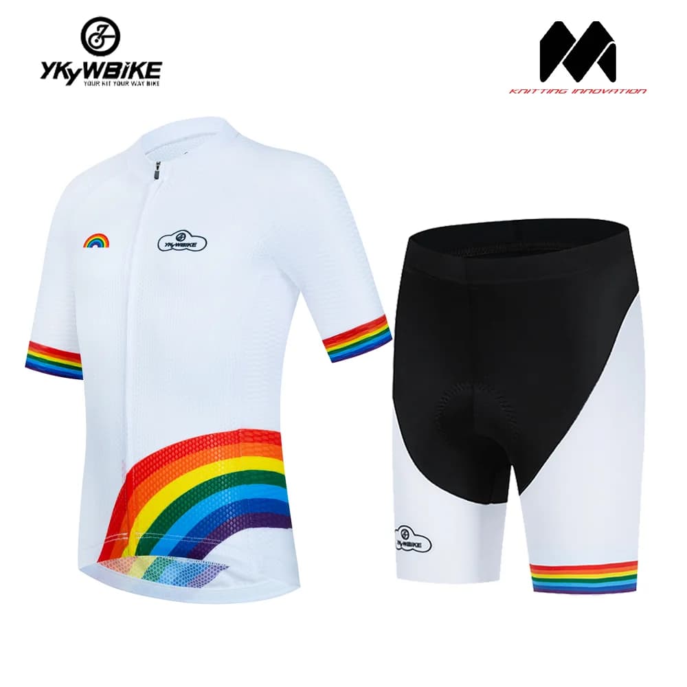 YKYW Short Sleeve Cycling Shirt for Boys and Girls Set Fast Drying Cycling Sports Clothing Children's Bike Shorts Breathable MTB Jumpsuit