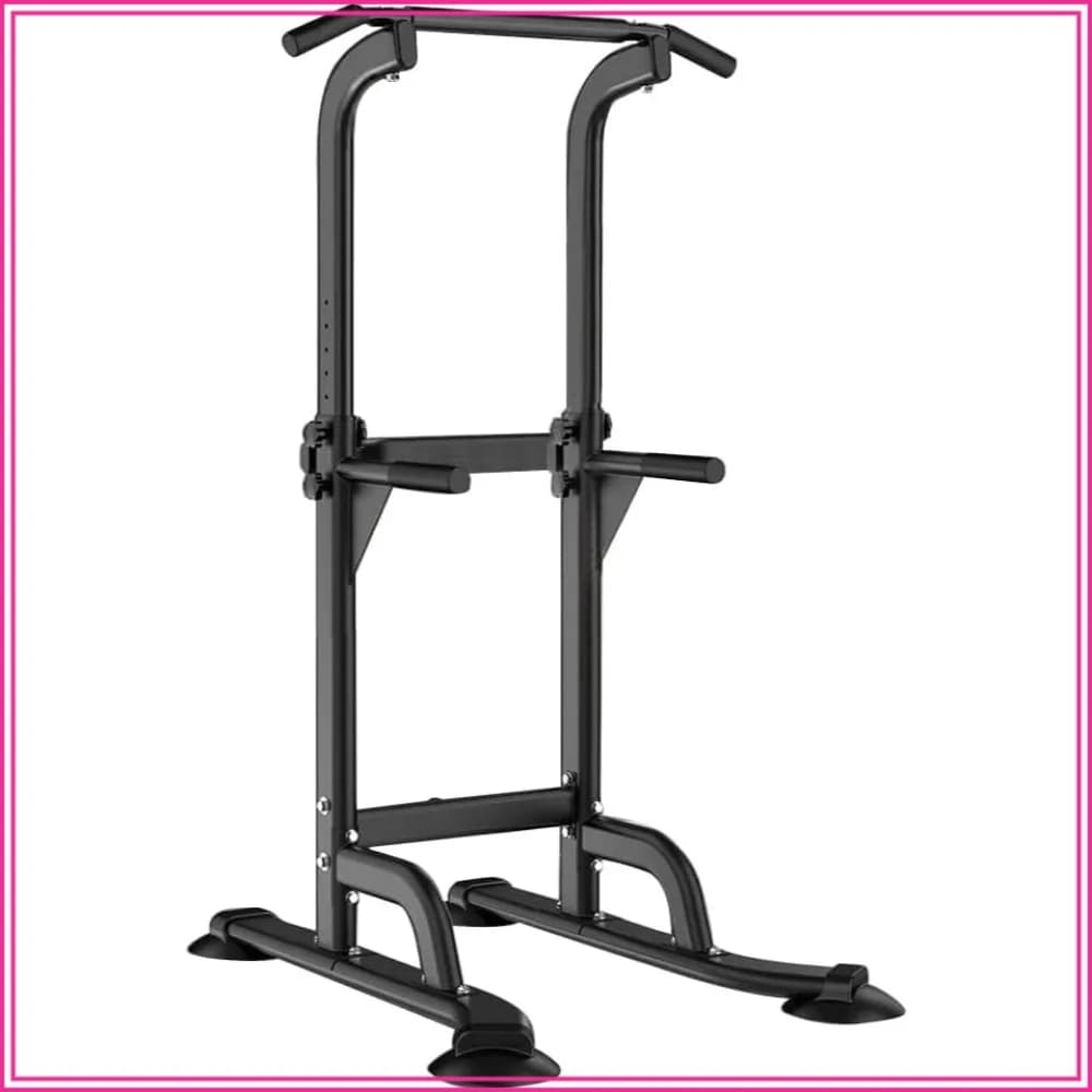 Power Tower Pull Up Bar and Dip Station, Height Adjustable Home Gym Exercise Machine, Multi-Functional Strength Training Station
