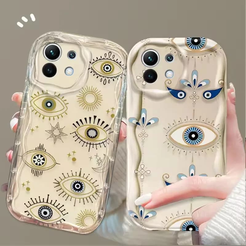 Wavy Edge TPU Phone Case For iPhone 17 16 15 14 13 12 11 Pro Xs Max Mini 8 7 Plus XR Air 17e 16e Fashion Mystical Evil Eye Cover