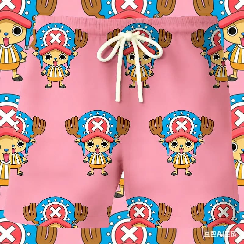 Pantaloncini da Surf per Adulti e Bambini Luffy One-piece, Shorts Estivi Anime ad Asciugatura Rapida Traspiranti Stampati per Sport e Fitness