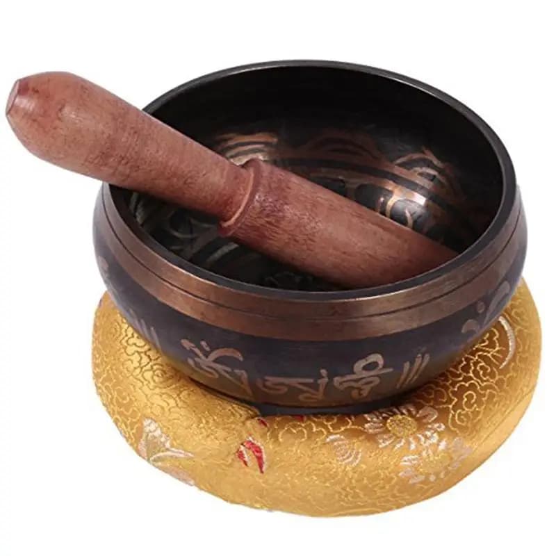Tibetan Bowl Set Singing Bowl with Striker Meditation Relaxation Stress Relief