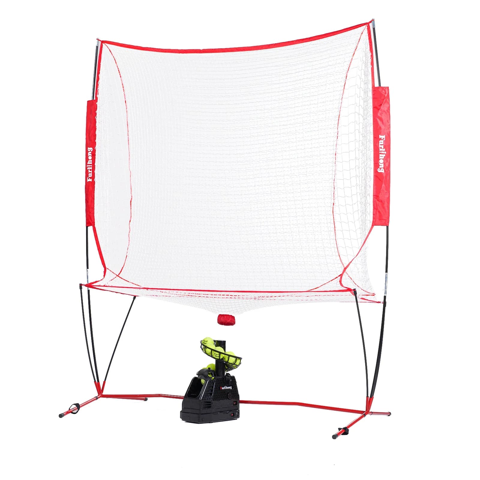 Furlihong 680NT Macchina per l'allenamento di palline da tennis e baseball 2 in 1 e combinazione di reti, sistema di riciclaggio di palline, include 680BH e NT01