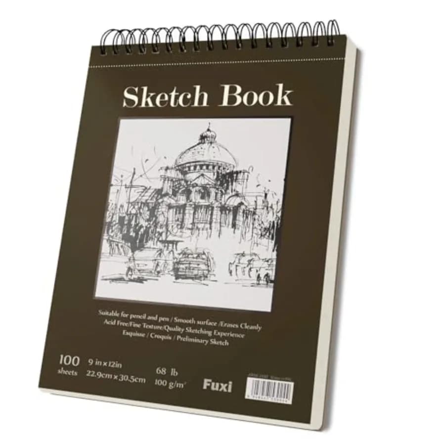 Sketch Book, Top Spiral Bound Sketch Pad, 100 Sheets 68lb/100gsm Acid-Free Drawing Paper, Art Sketchbook for Drawing Pad for Ar