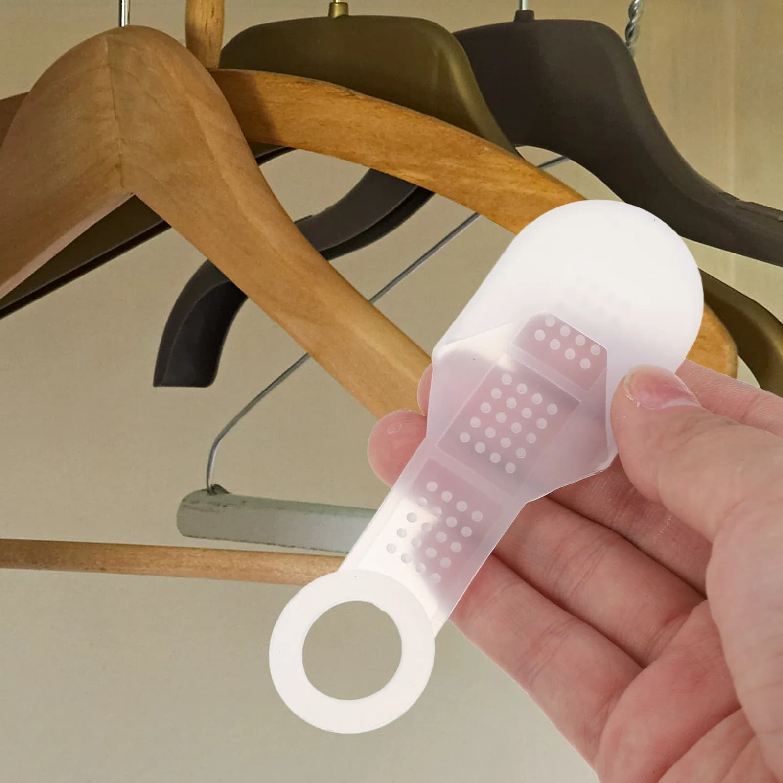 10Pcs Anti-Slip Clothes Hanger Strips Transparent Silicone Grips Non-Skid Coat Hanger Accessories Clothes Store Supplies