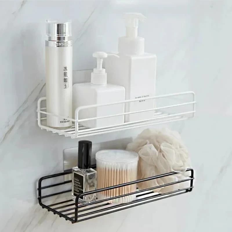 Corner Bathroom Shelf Wall Mounted Iron Shower Storage Rack Drain Basket Cosmetic Holder Shampoo Organizer