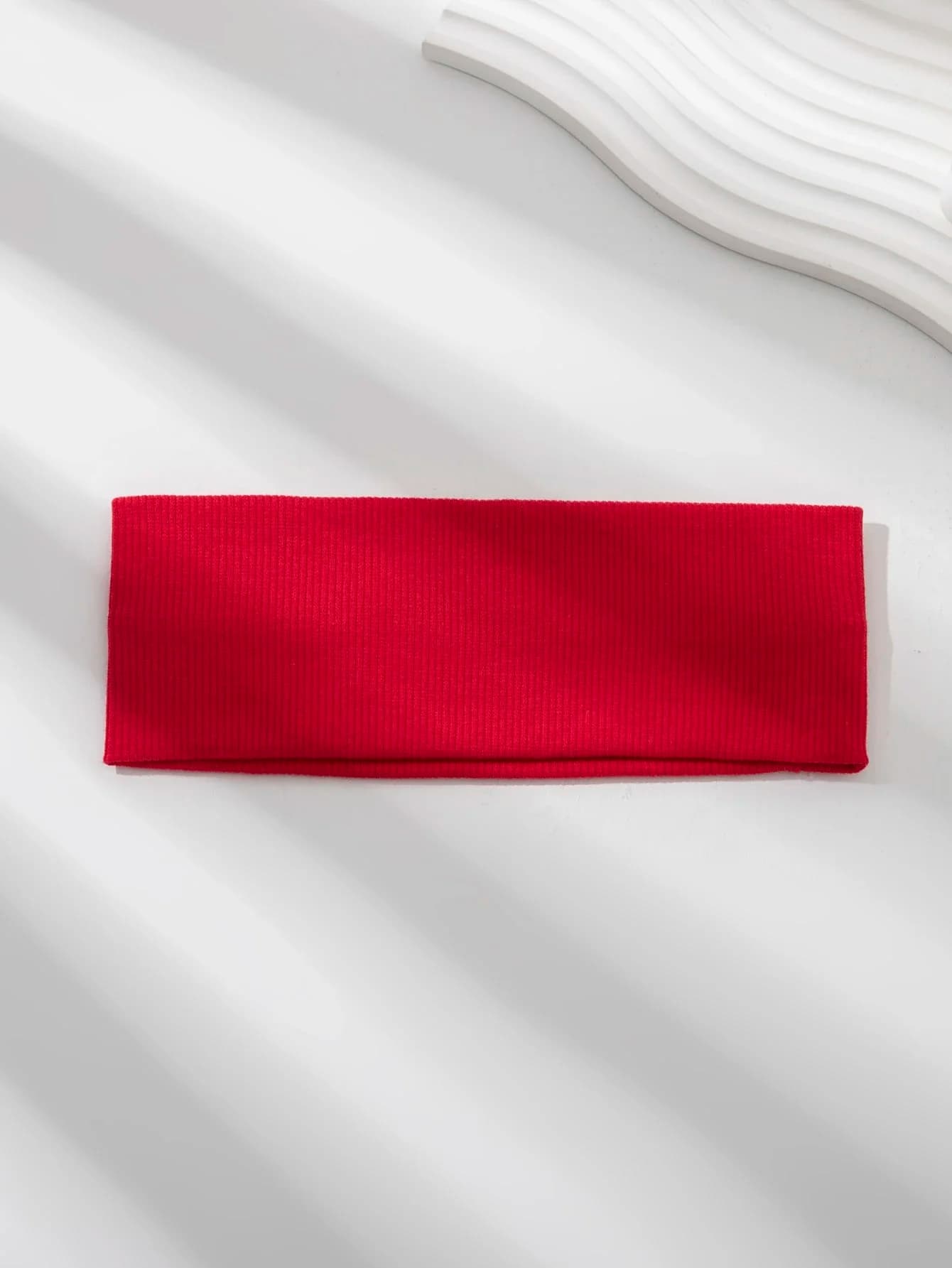 Fascia elastica rossa lavorata a maglia per donna, sportiva, casual, per yoga e uso quotidiano