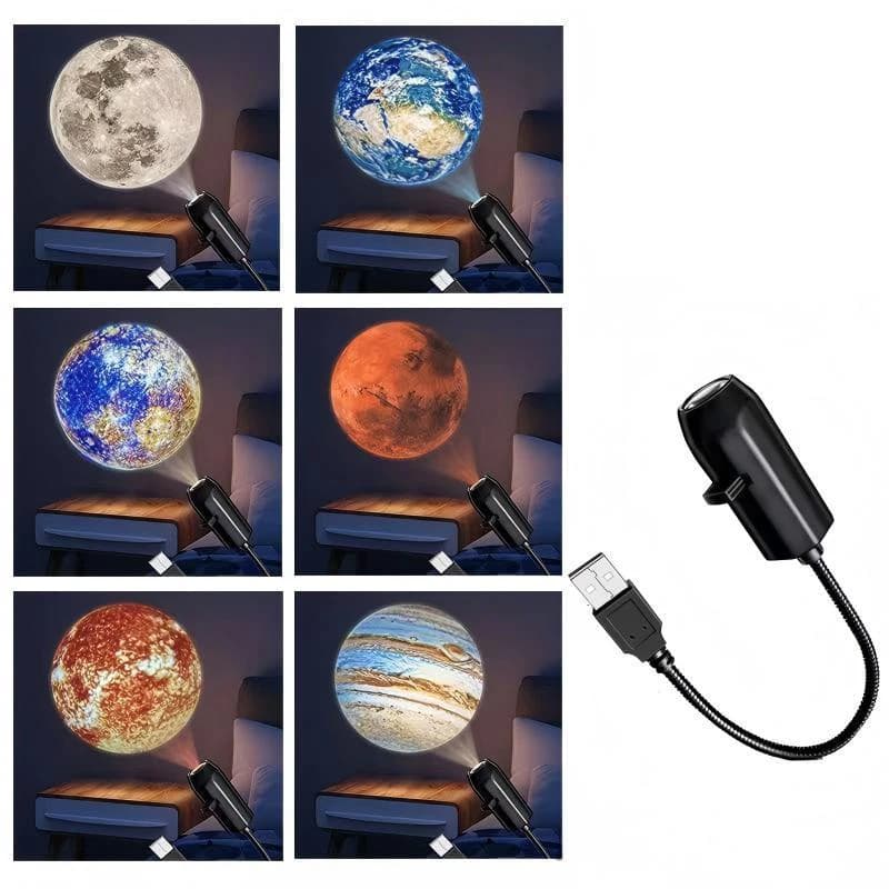 Proiettore LED USB, Luce Notturna Atmosferica, Lampada Decorativa da Comodino per Casa e Camera da Letto, Illuminazione Innovativa, Mini Regalo