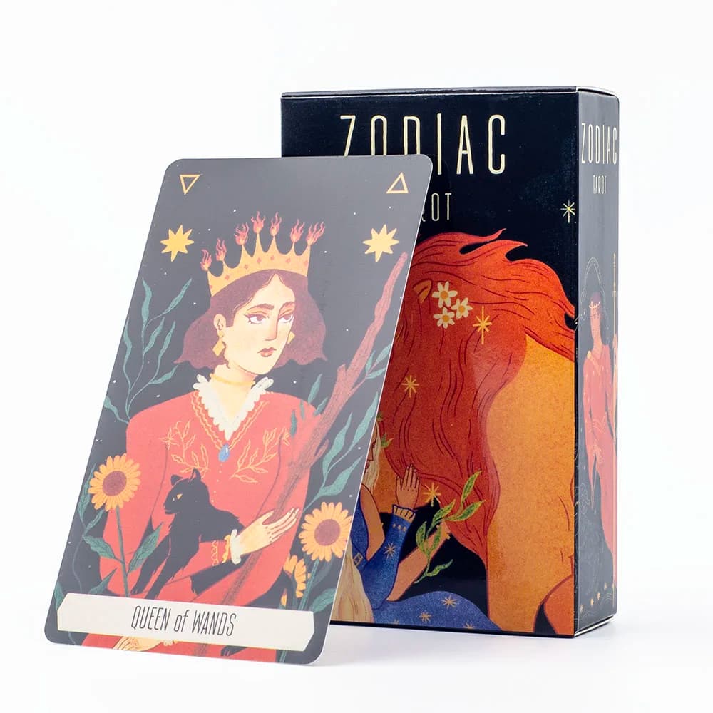 Tarocchi zodiacali Mazzo da 78 carte Percorso divinatorio sotto le stelle Gioco da tavolo coinvolgente per riunioni di famiglia 10,3X6 cm