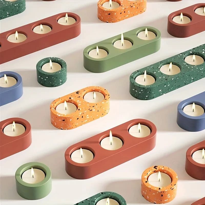Stampo in silicone portacandele in gesso - Resina fai-da-te, argilla polimerica, strumento per calcestruzzo per la creazione di gioielli e la decorazione della stanza