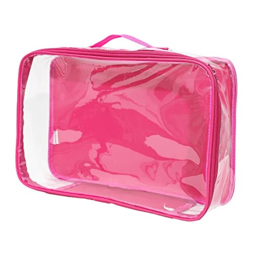 Grande Cubo Organizzatore Trasparente da Viaggio per Valigia con Manico - Organizer in PVC Trasparente per Camicie, Pantaloni, Maglioni in Cashmere S